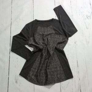 Grey Long Sleeve Tunic Top Shirt